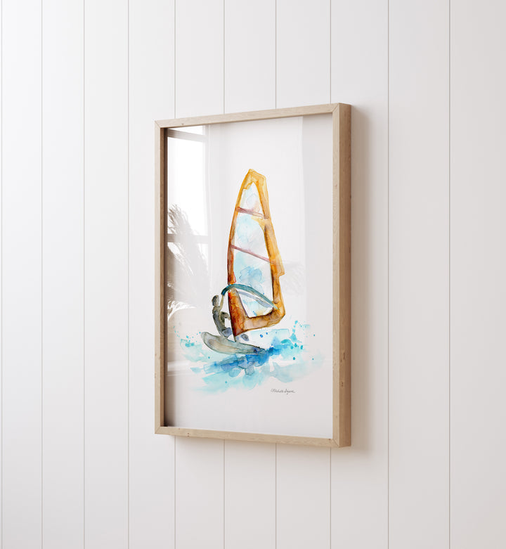 Windsurfer watercolor art print