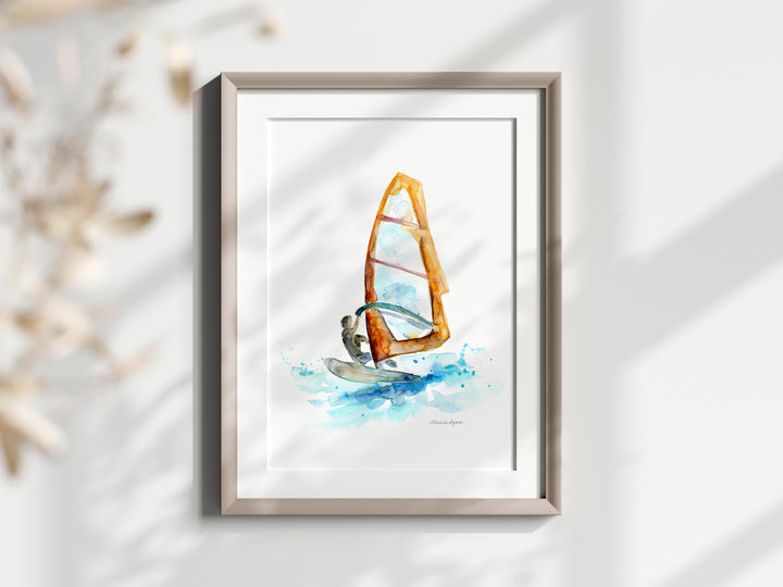 Windsurfer watercolor art print