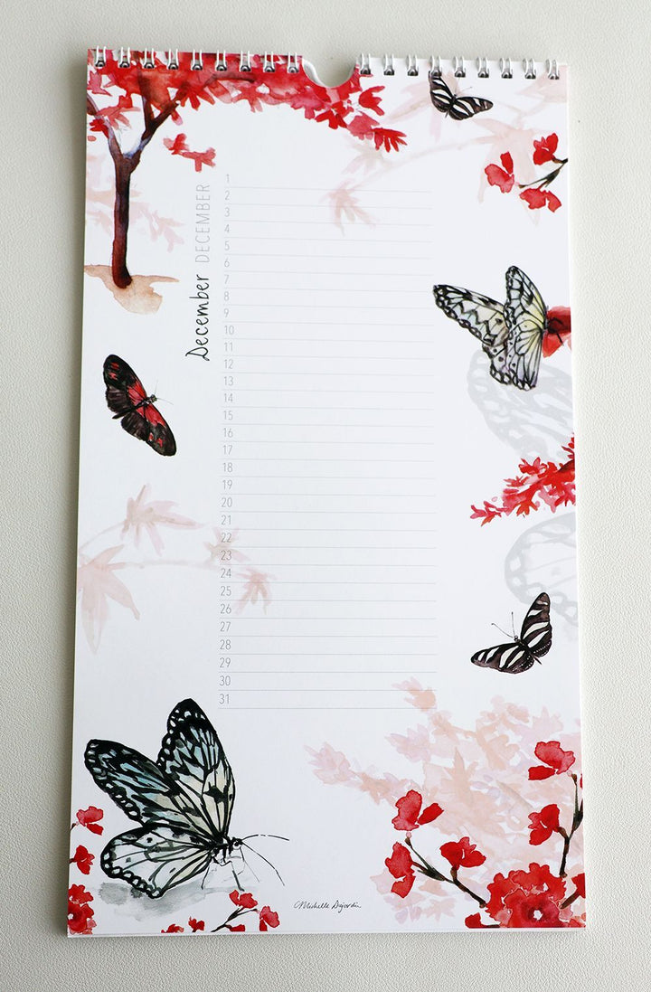 Birthday calendar butterflies & flowers