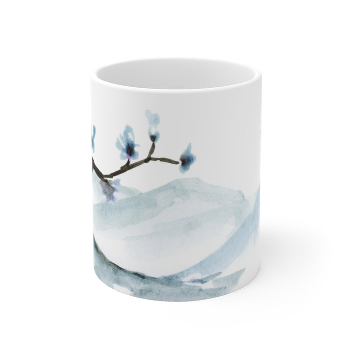 Blauw grijze bergen mok 'Moment of Zen'