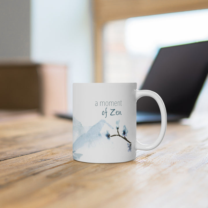 Blauw grijze bergen mok 'Moment of Zen'