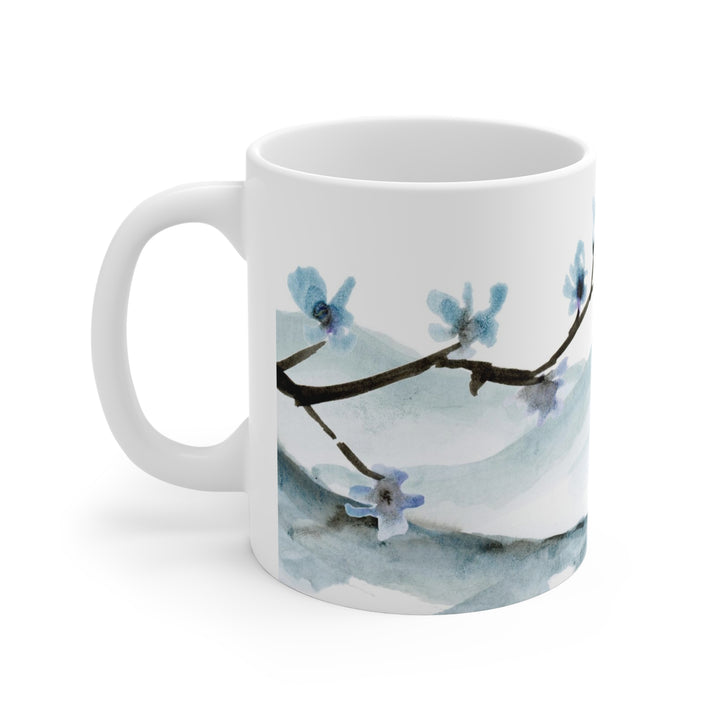 Blauw grijze bergen mok 'Moment of Zen'