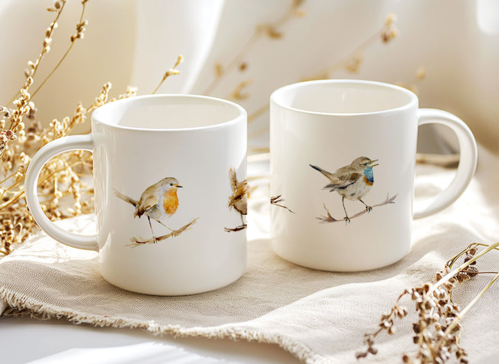 Keramische Mok met Tuinvogels