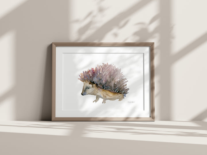 Egel aquarel schilderij van Michelle Dujardin in Houten lijst