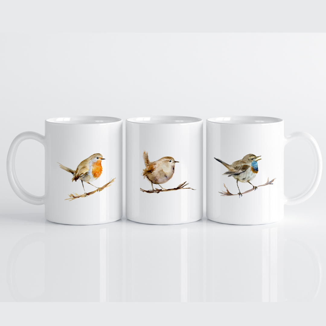 Keramische Mok met Tuinvogels