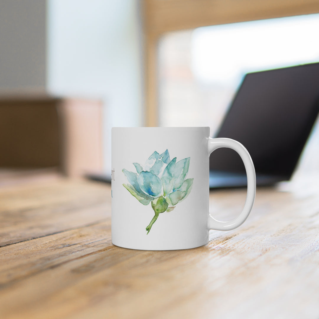 Mok met lotus illustratie van Michelle Dujardin