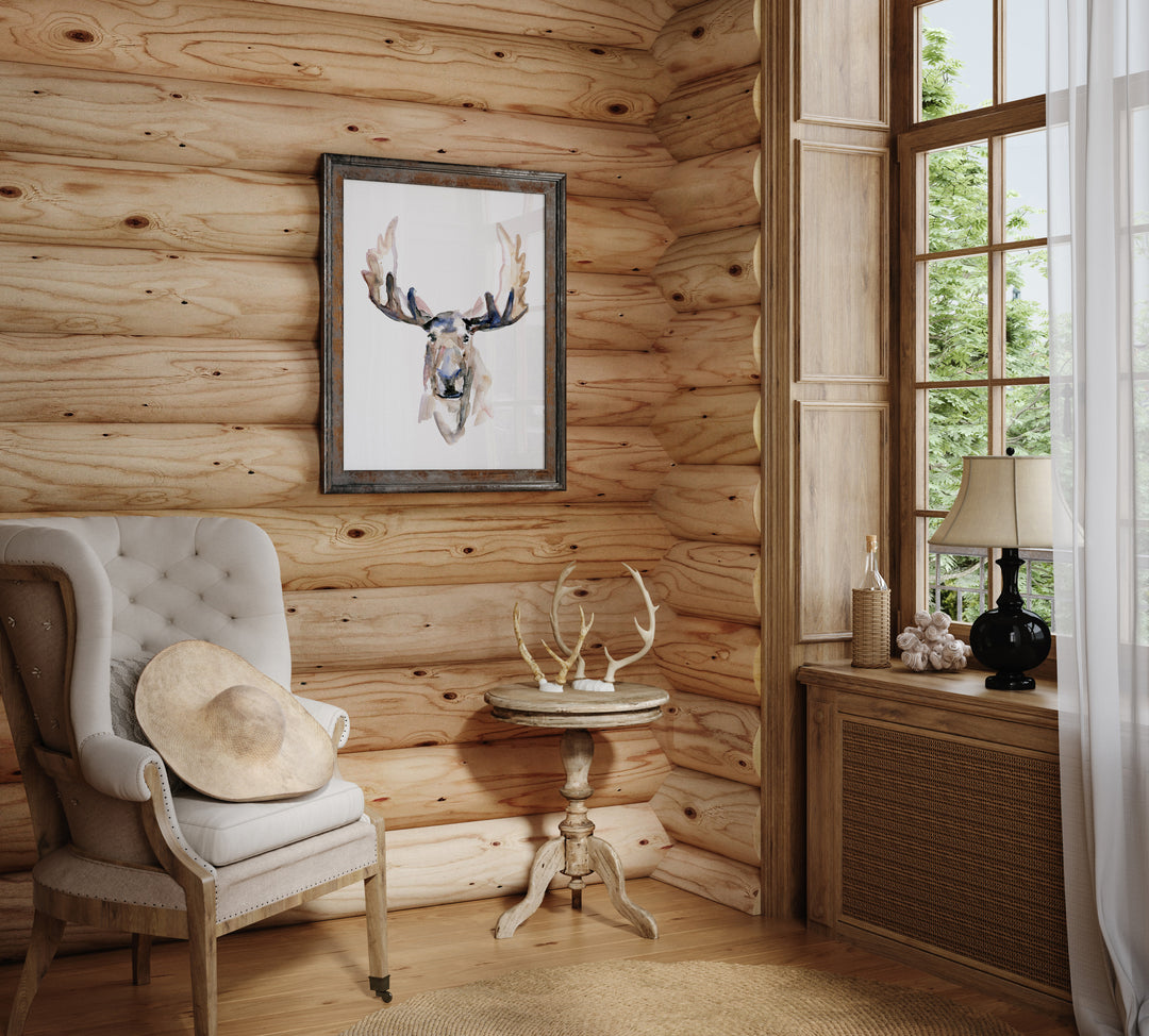 Moose watercolor art print by Michelle Dujardin