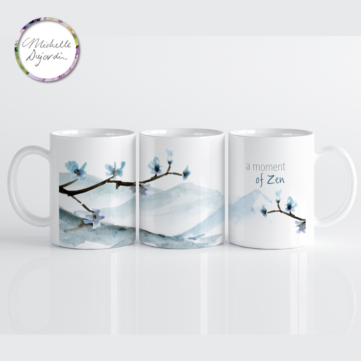 Blauw grijze bergen mok 'Moment of Zen'