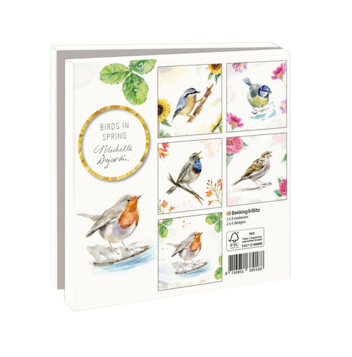 'Birds in spring' wenskaarten set van Michelle Dujardin