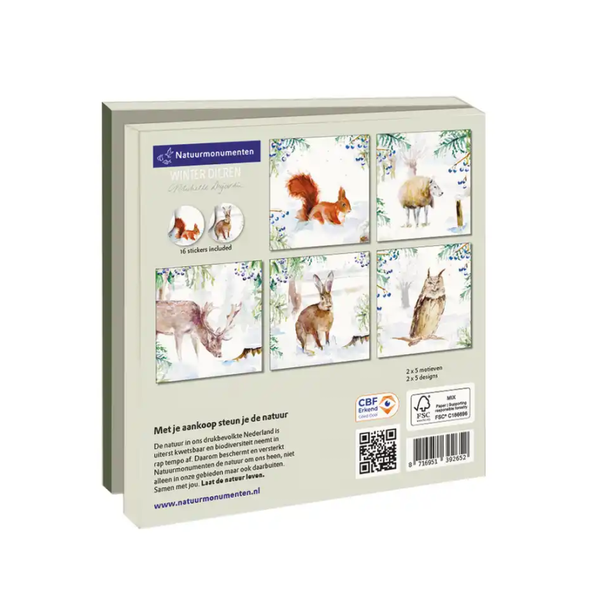 Winterdieren Wenskaarten Michelle Dujardin (2026) Set van 10