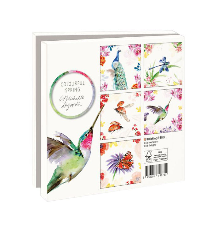 Colorful Spring – Wenskaarten Set van Michelle Dujardin 