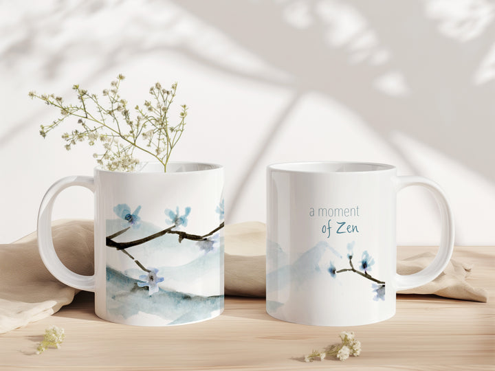 Blauw grijze bergen mok 'Moment of Zen'