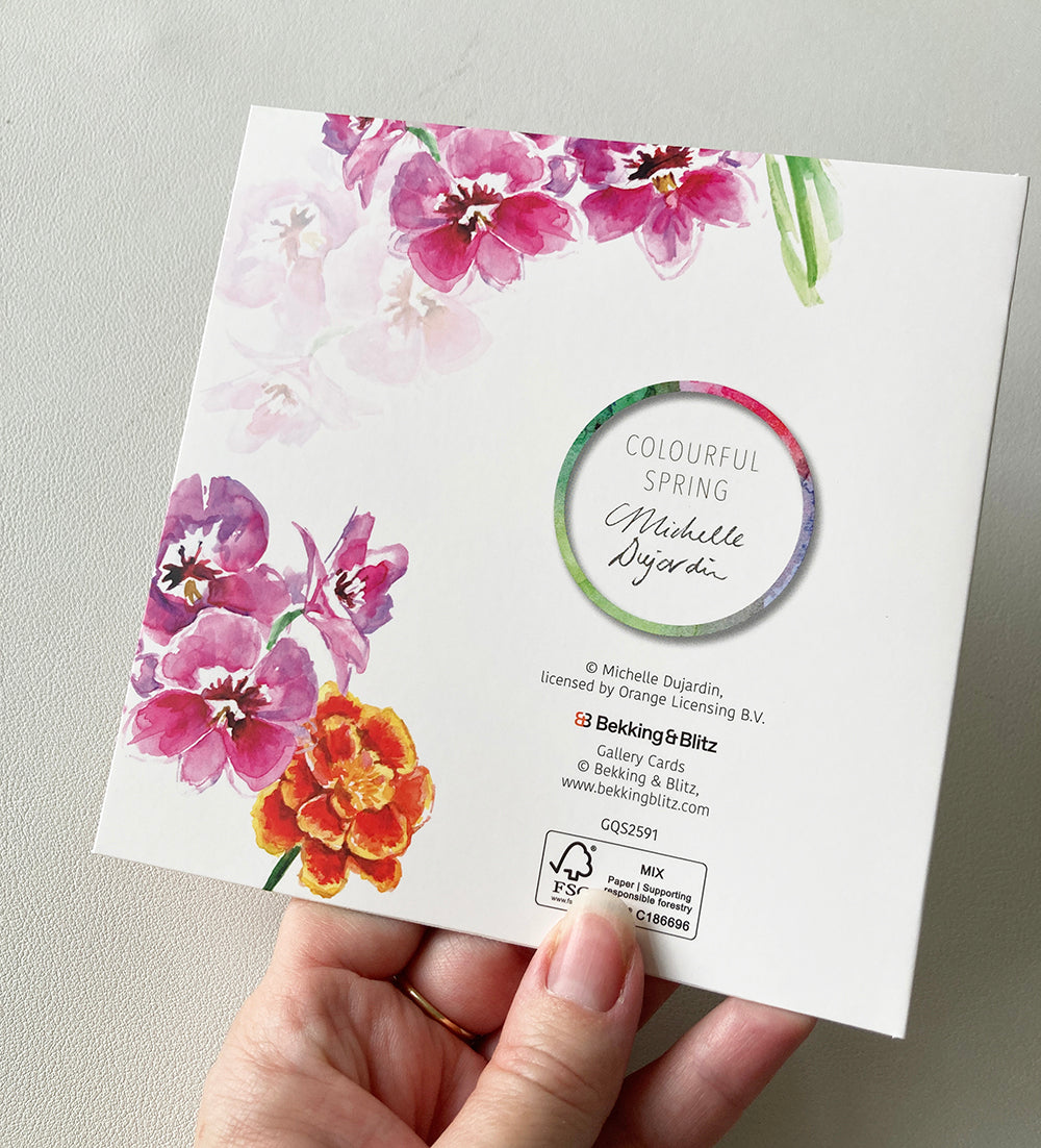 Colorful Spring – Wenskaarten Set van Michelle Dujardin 