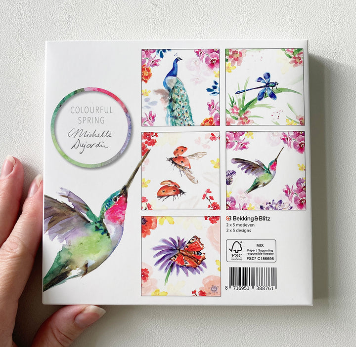 Colorful Spring – Wenskaarten Set van Michelle Dujardin 