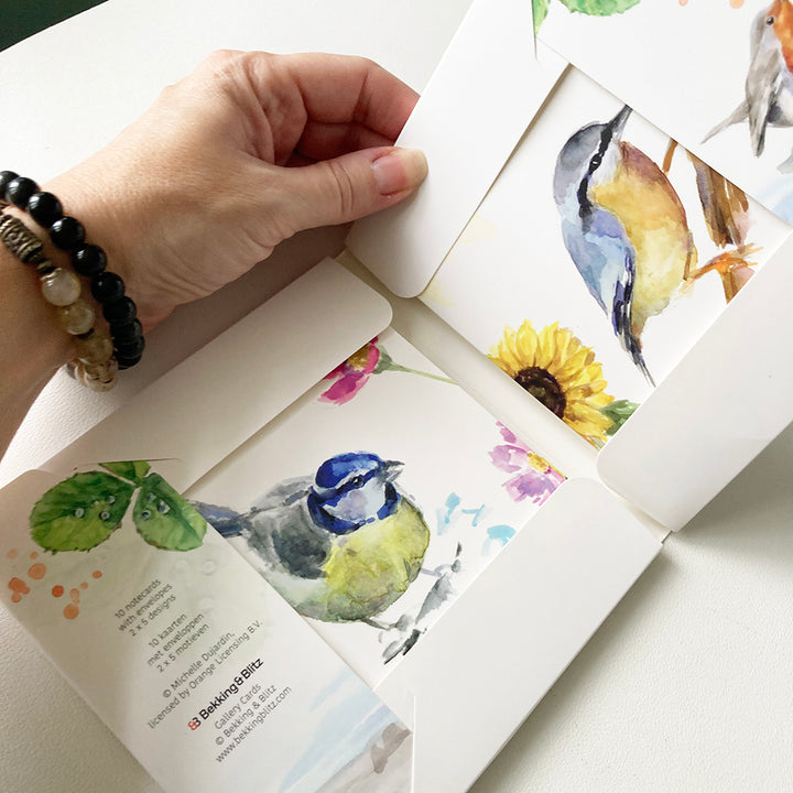 'Birds in spring' wenskaarten set van Michelle Dujardin