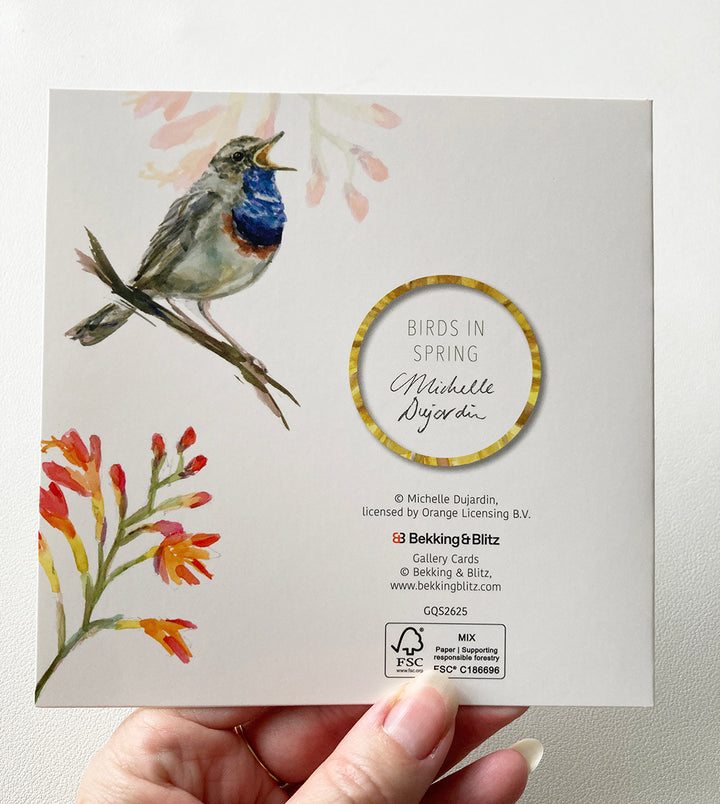 'Birds in spring' wenskaarten set van Michelle Dujardin