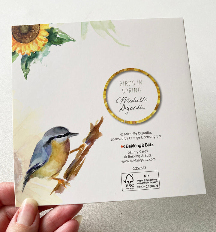 'Birds in spring' wenskaarten set van Michelle Dujardin