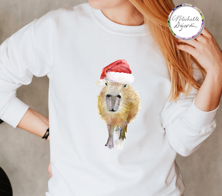 Kersttrui Capybara met kerstmuts