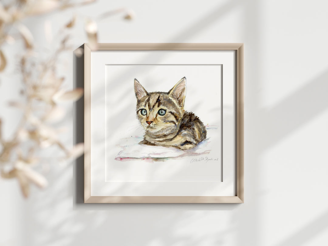 Dierenportret aquarel schilderij