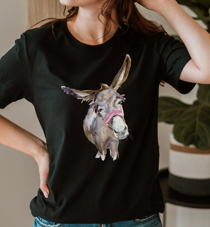 T-shirt met print van ezel
