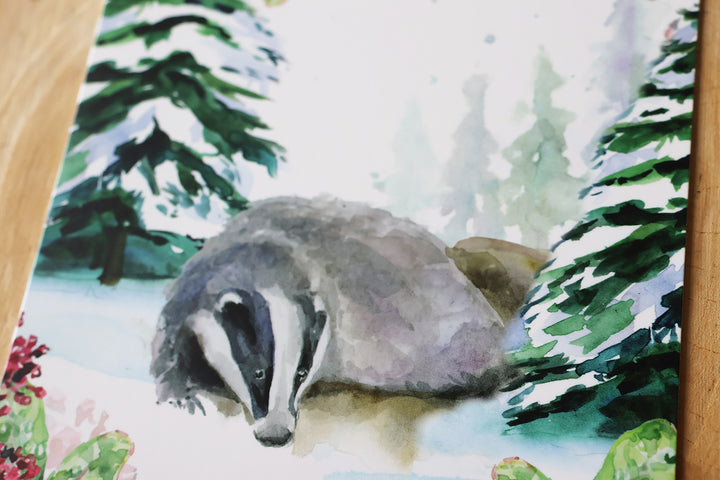 Wenskaarten 'Winterdieren' met eekhoorn (2025, ism natuurmonumenten) van Michelle Dujardin