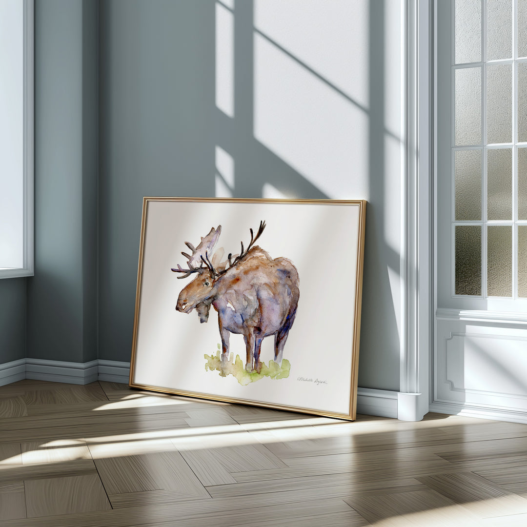 Moose in the Grass Print