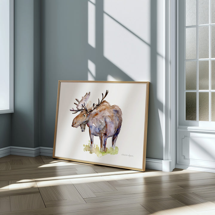 Moose in the Grass Print