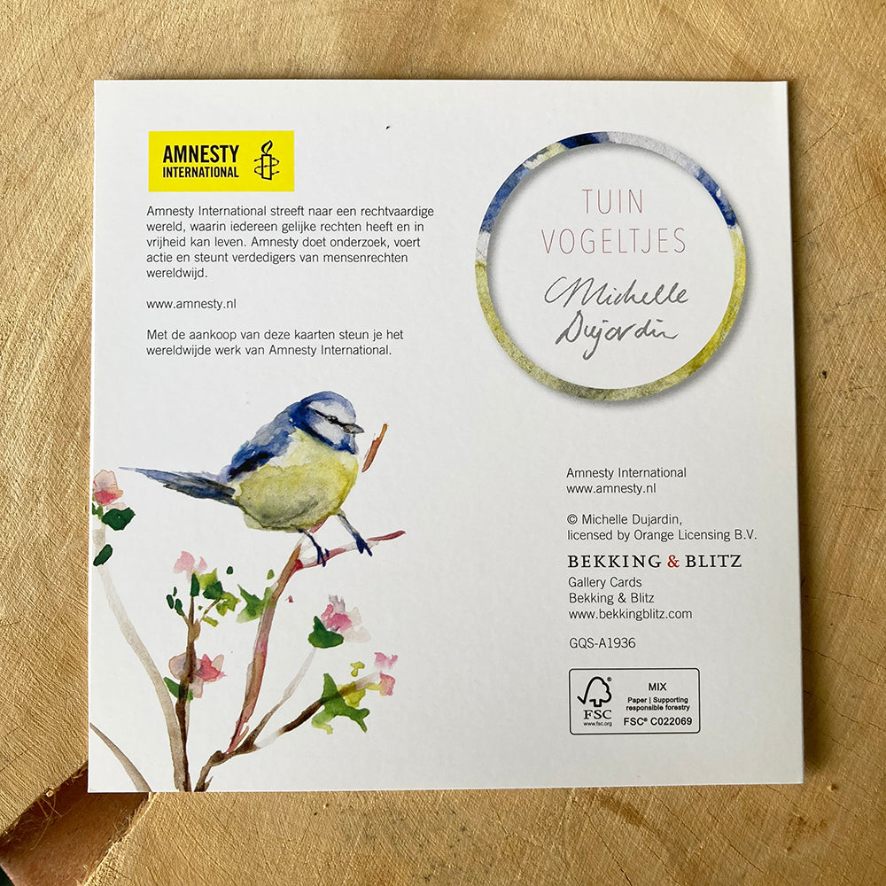 Wenskaarten met tuinvogels (Amnesty release)