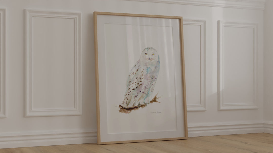 snow owl art print video