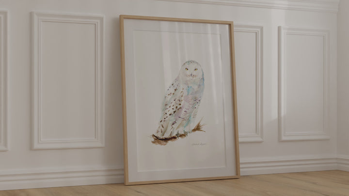 snow owl art print video