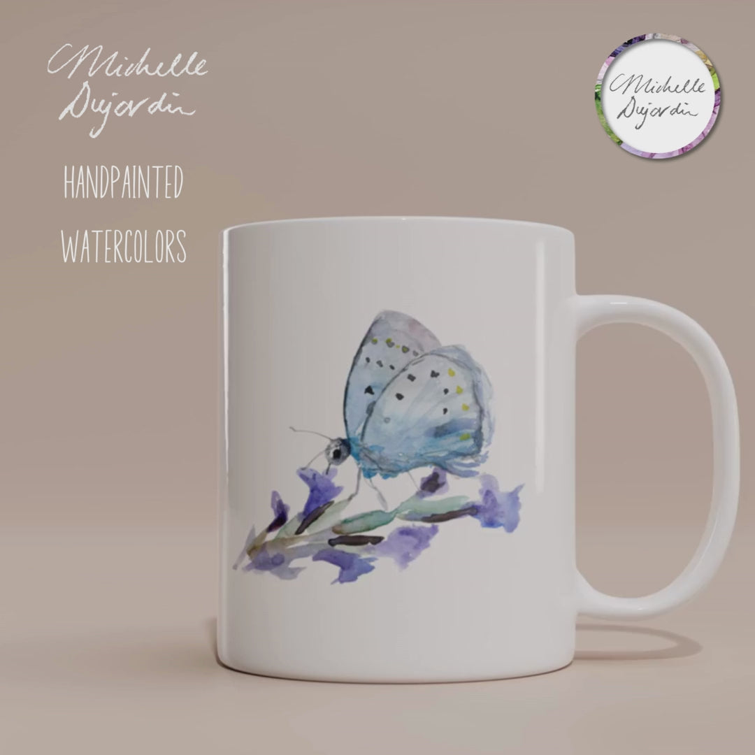 Blue butterfly mug video
