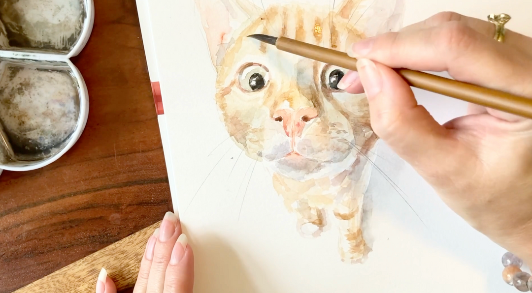 Dierenportret aquarel schilderij