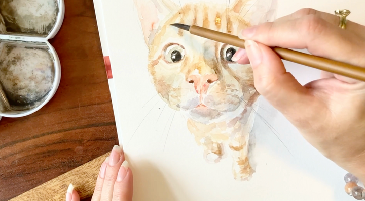 Dierenportret aquarel schilderij