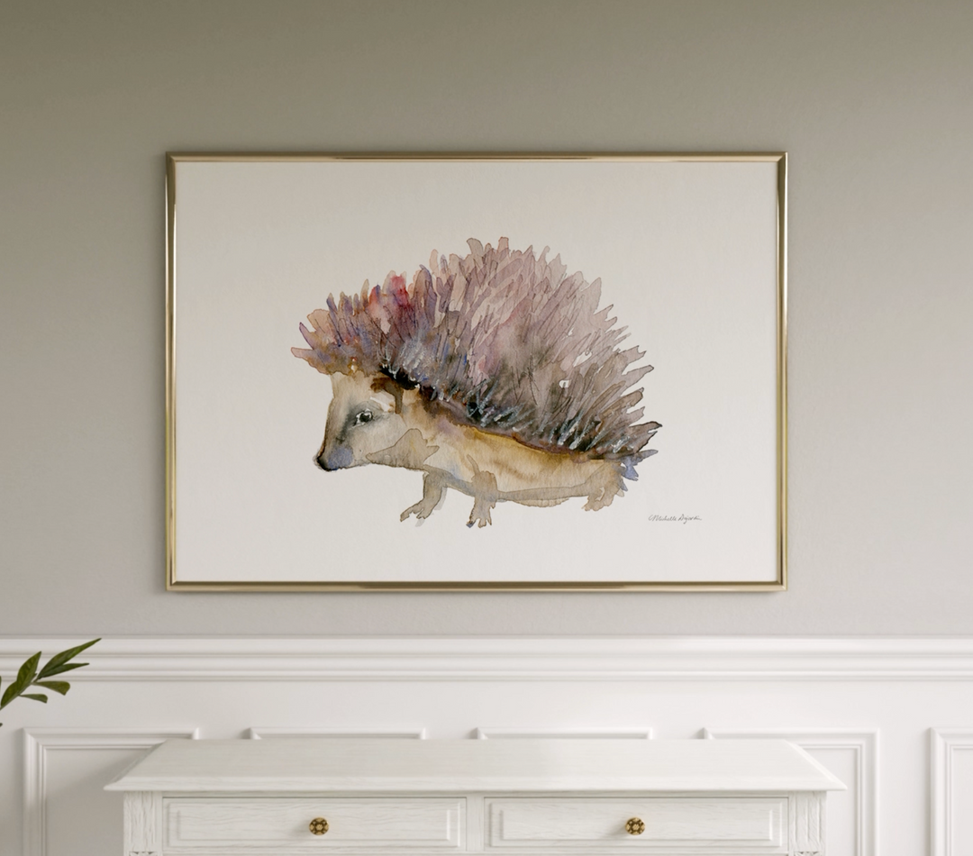 hedgehog art print video