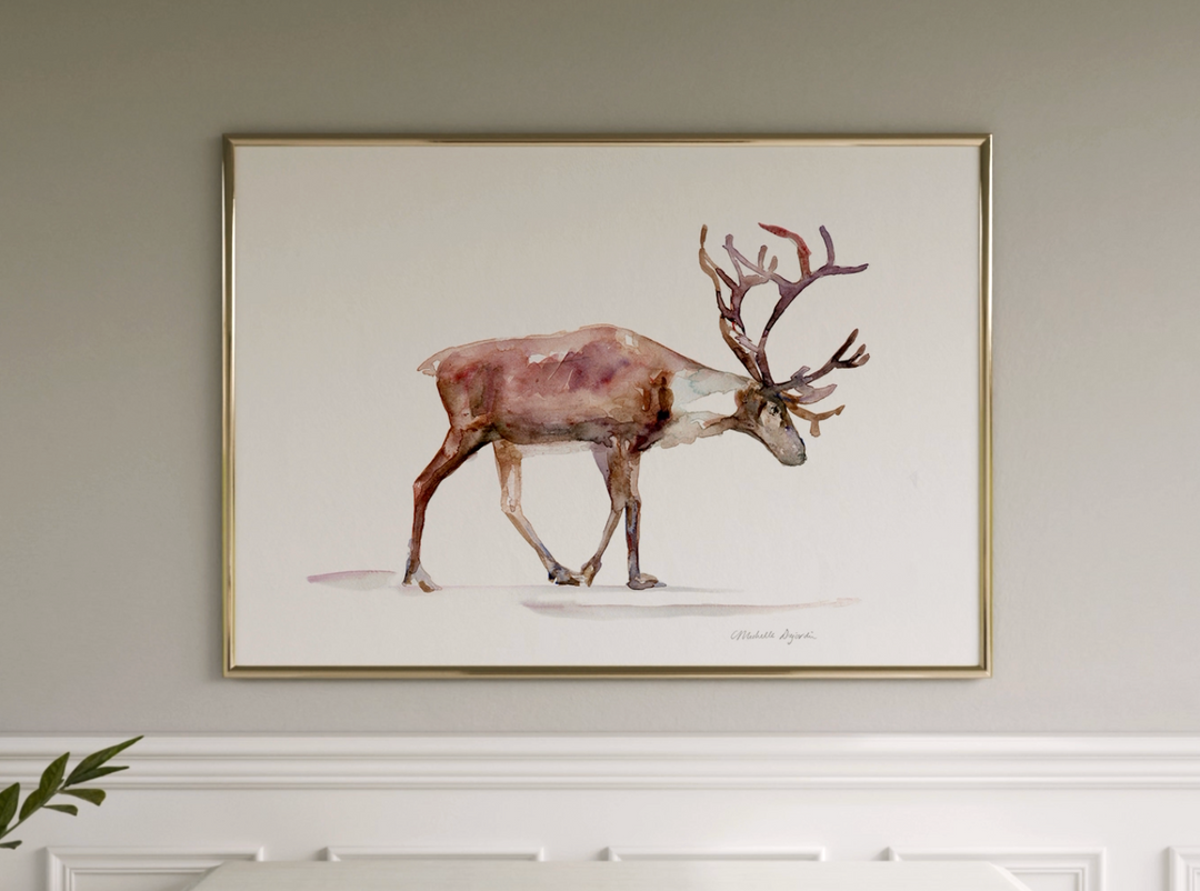 reindeer wall art print