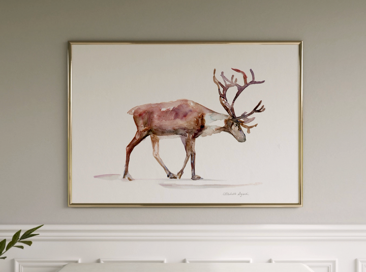 reindeer wall art print