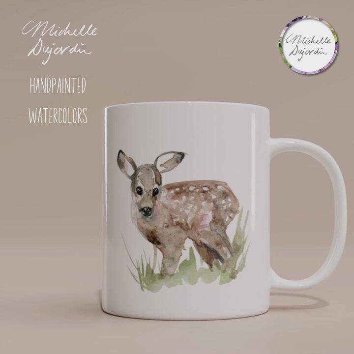 fawn watercolor mug