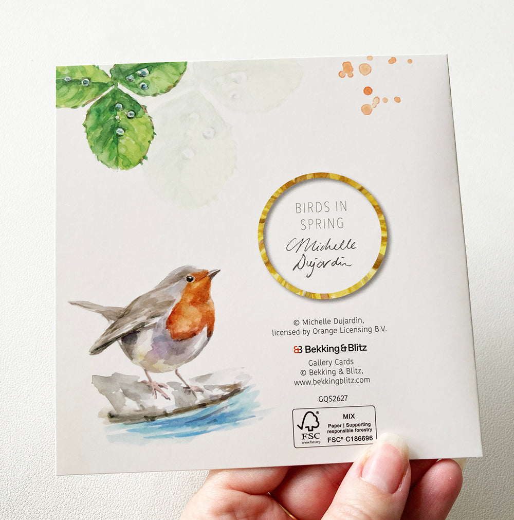 'Birds in spring' wenskaarten set van Michelle Dujardin