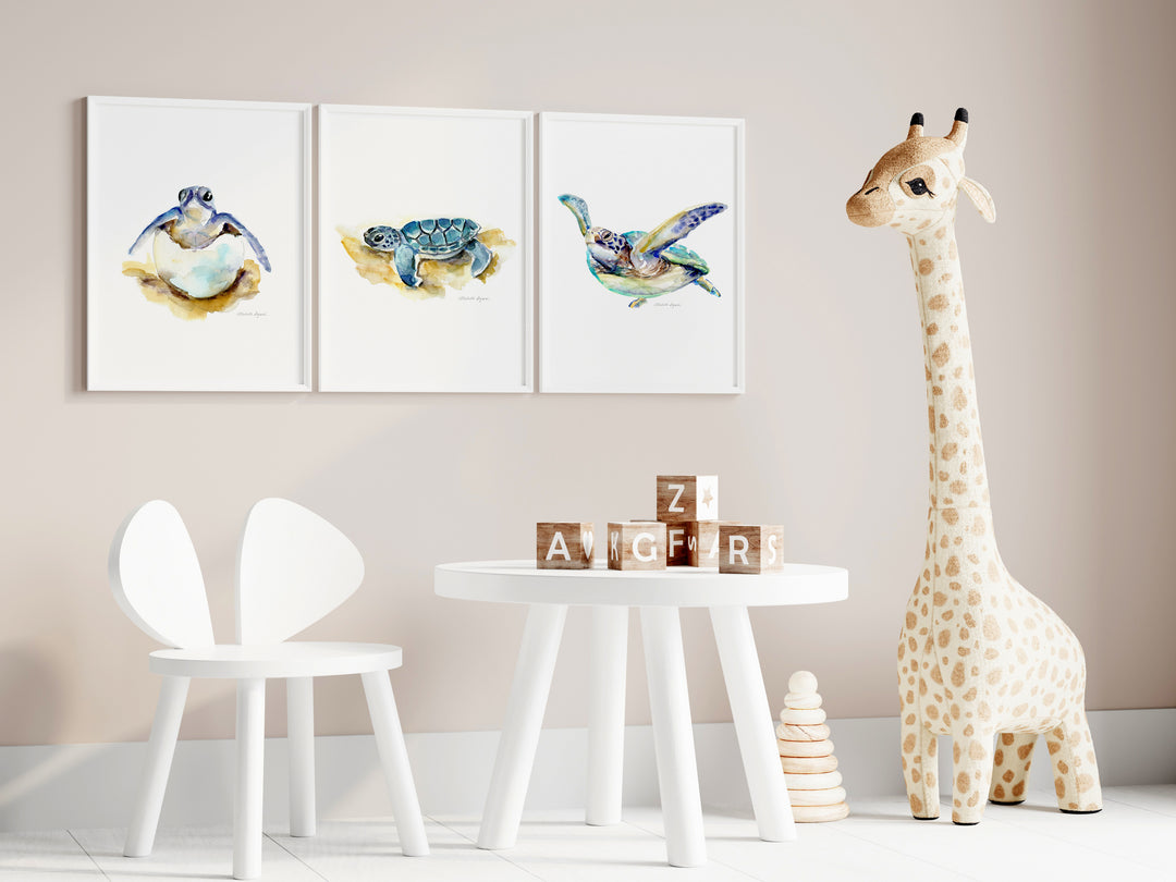 Set van 3 Zeeschildpadden Prints