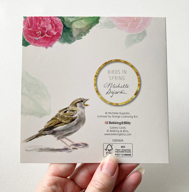 'Birds in spring' wenskaarten set van Michelle Dujardin