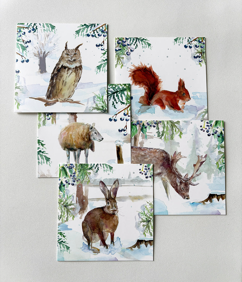 Winterdieren Wenskaarten Michelle Dujardin (2026) Set van 10