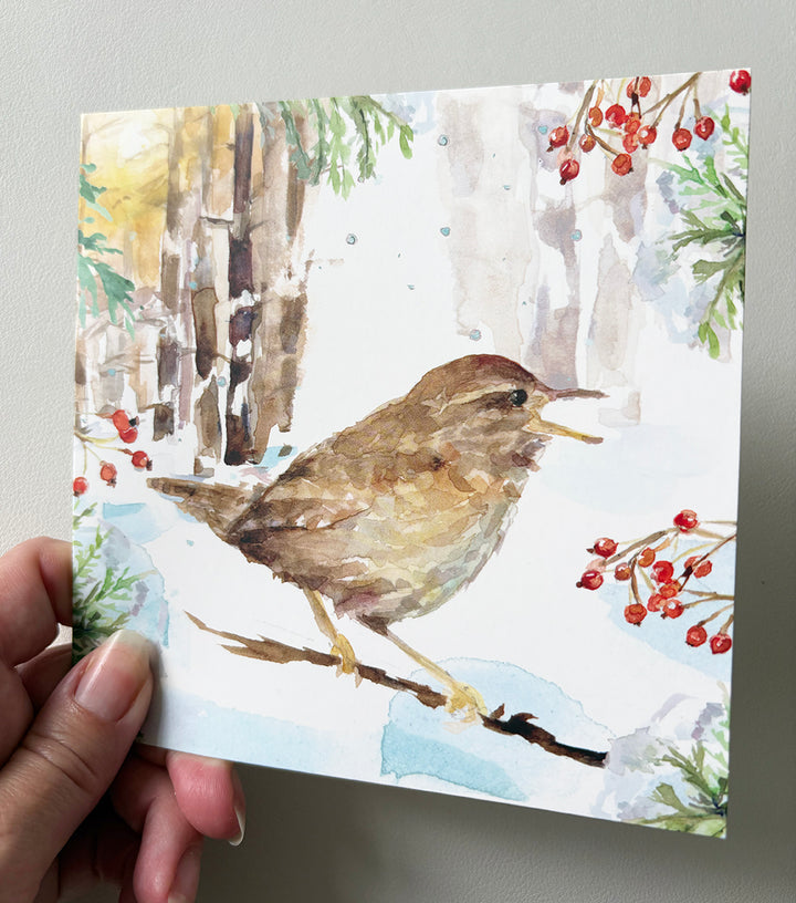 Greeting cards 'Winter Birds' by Michelle Dujardin (2026 release) with kingfisher